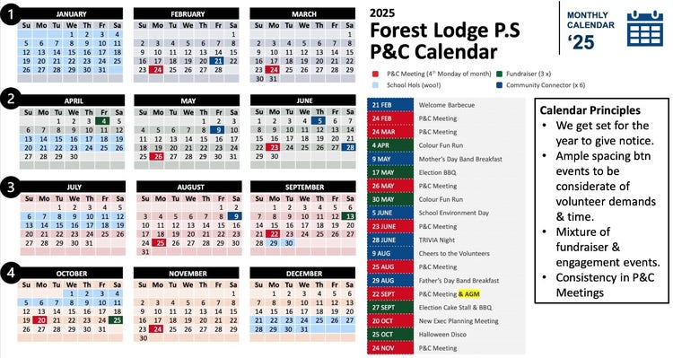 P and C Calendar 2025